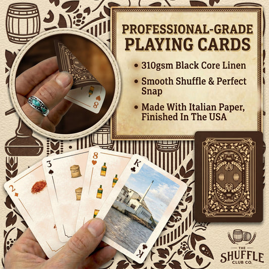 Bourbon Playing Cards – Whiskey & Distillery Illustrated Card Deck | Poker Size Playing Cards for Whiskey Lovers | Unique Gift for Bourbon Collectors & Cocktail Enthusiasts