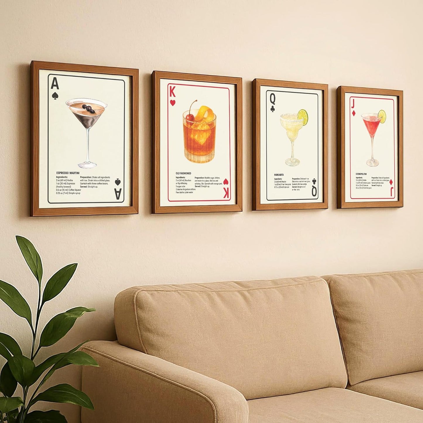 Shuffle Club Co. Old Fashioned Series – 8x10 Cocktail Poster | Vintage Playing Card Wall Art, Rustic Americana Decor, Made in Nashville USA (King of Heart, 8x10, Unframed)