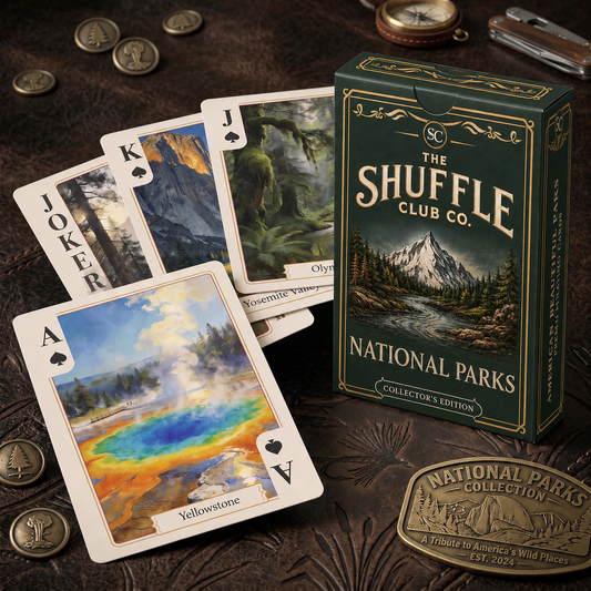 Shuffle Club Co National Parks Playing Cards – Illustrated America's Parks Deck | Poker Size Cards for Hikers, Campers & Nature Lovers