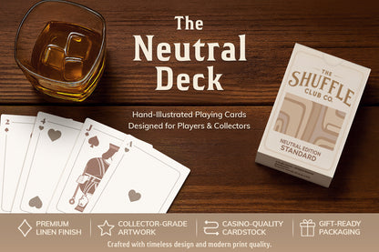 Neutral Playing Cards – Minimal Earth-Tone Deck with Clean Modern Design & Premium Stock