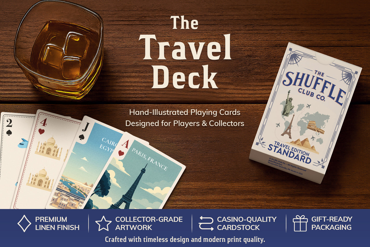 The Shuffle Club Co. – Travel Edition Playing Cards (Standard)