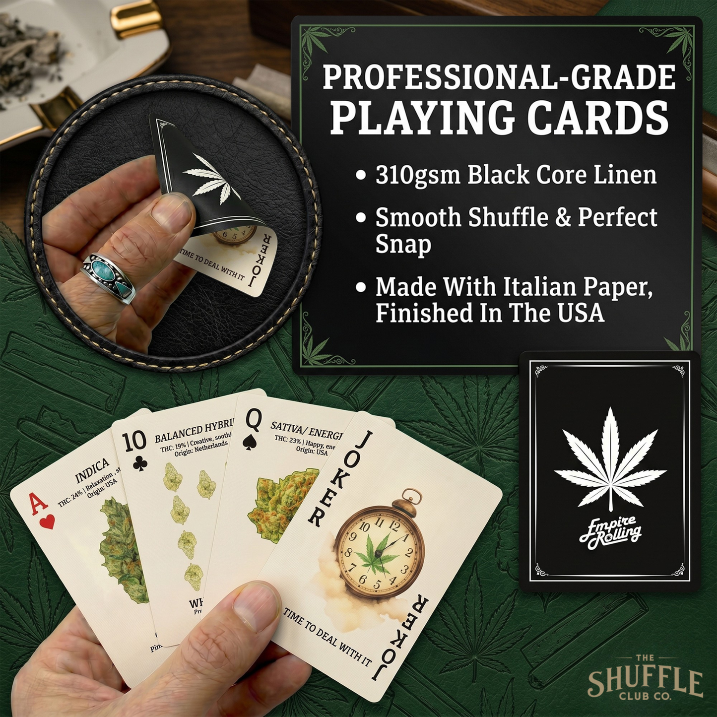 Shuffle Club Co Cannabis Playing Cards – Empire Rolling Edition | Premium Adult Poker & Blackjack Cards for Collectors & Game Night