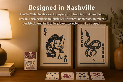 Western Playing Cards – Vintage Cowboy Deck with Custom Western Art & Premium Stock