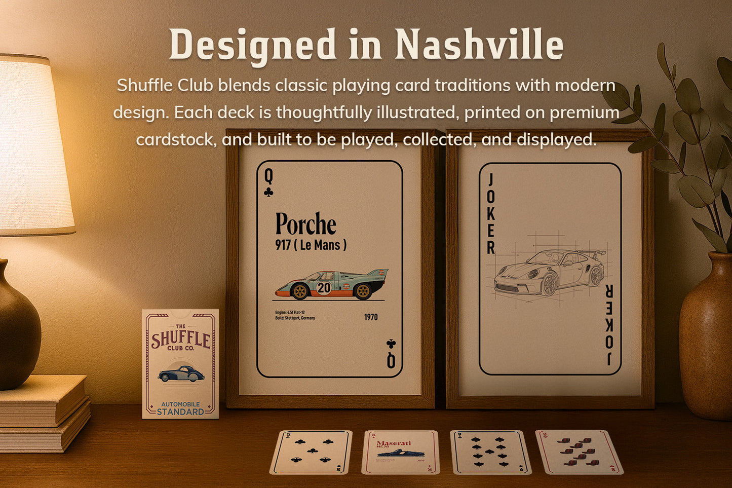Auto Playing Cards – Classic Cars Deck with Retro Automotive Illustrations & Premium Stock