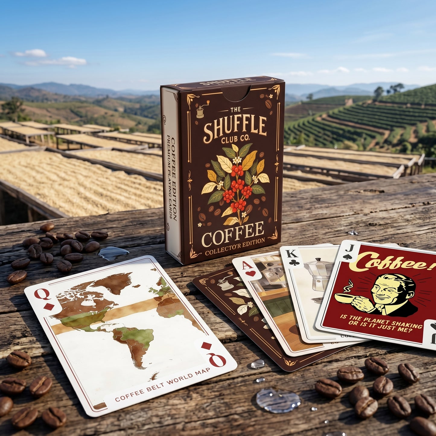 Coffee Playing Cards – Illustrated Café & Espresso Card Deck | Poker Size Playing Cards for Coffee Lovers | Unique Gift for Baristas, Caffeine Addicts