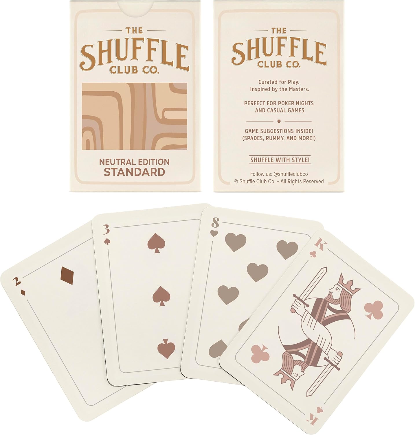 Shuffle Club Co Neutral Playing Cards | Premium Poker & Blackjack Cards for Design Lovers