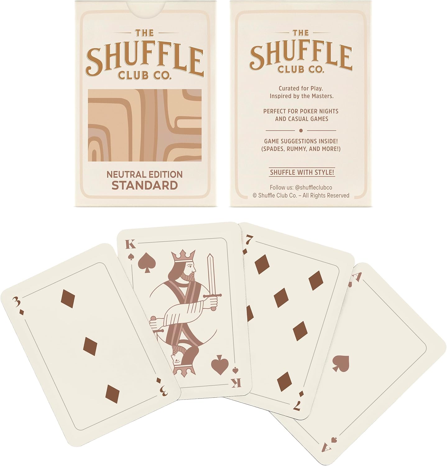 Shuffle Club Co Neutral Playing Cards | Premium Poker & Blackjack Cards for Design Lovers