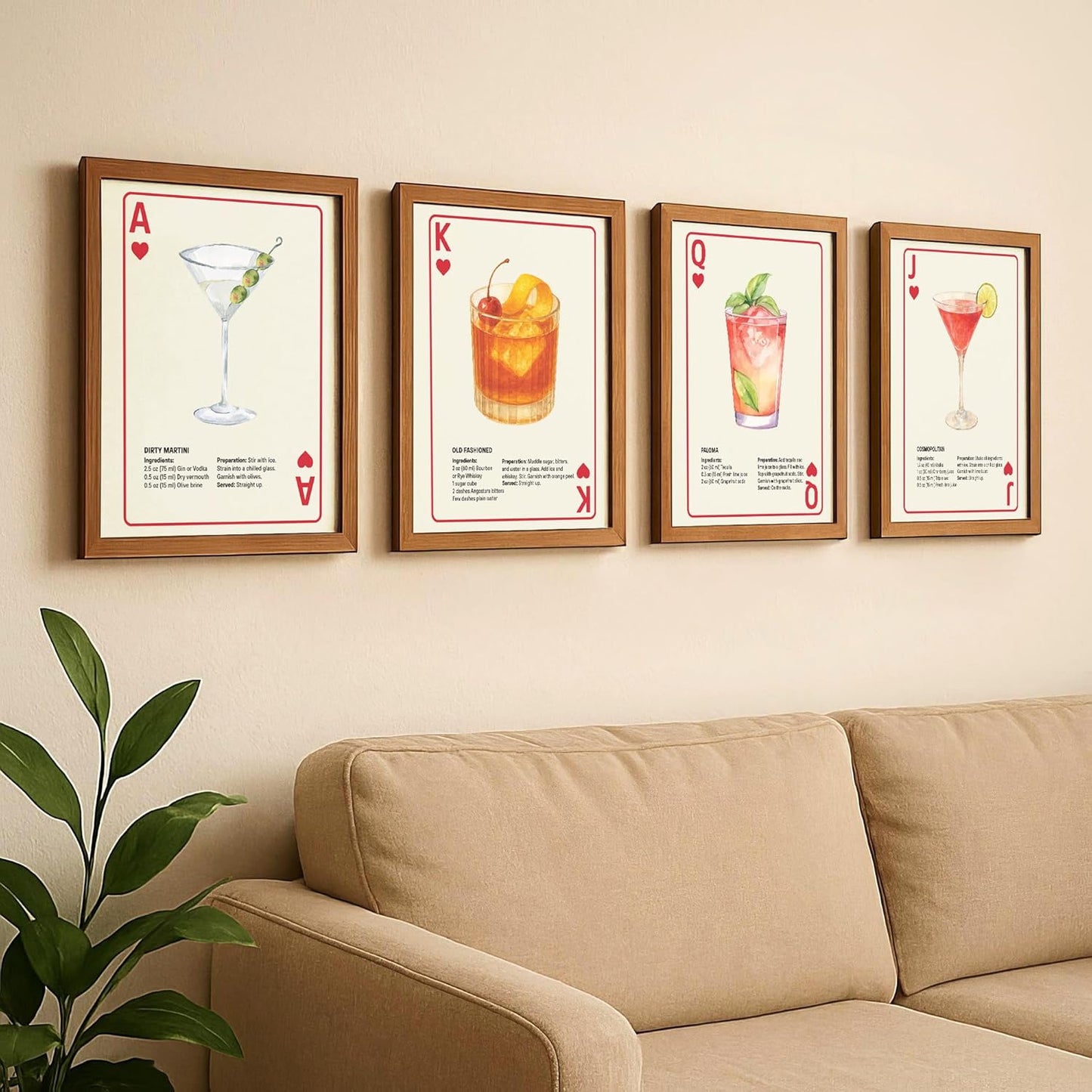 Shuffle Club Co. Old Fashioned Series –  8x10 Cocktail Poster | Vintage Playing Card Wall Art, Rustic Americana Decor, Made in Nashville USA (King of Heart, 8x10, Unframed)