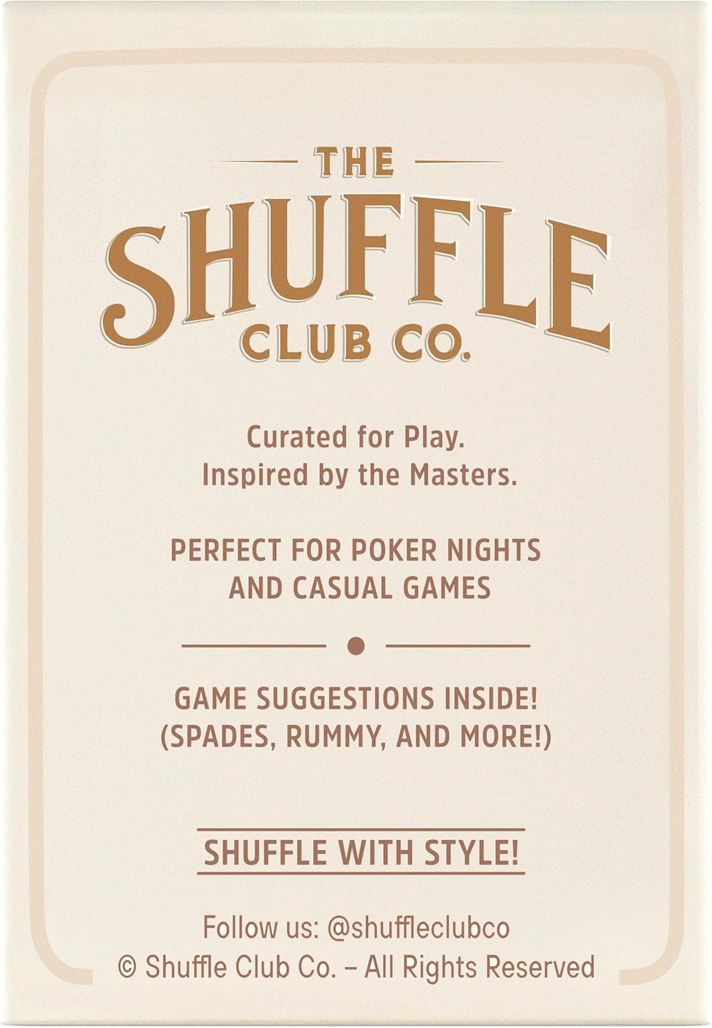 Shuffle Club Co Neutral Playing Cards | Premium Poker & Blackjack Cards for Design Lovers