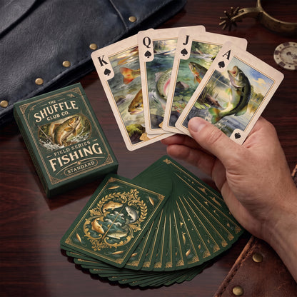 Shuffle Club Co Fishing Playing Cards – Angler & Fish Species Illustrated Deck | Poker Size Cards for Anglers & Outdoor Enthusiasts
