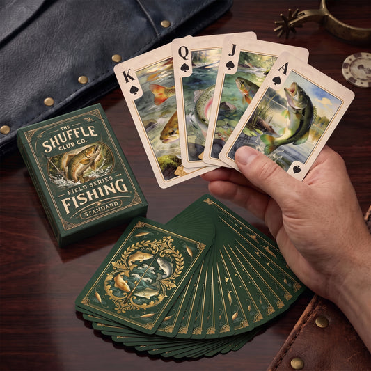 Shuffle Club Co Fishing Playing Cards – Angler & Fish Species Illustrated Deck | Poker Size Cards for Anglers & Outdoor Enthusiasts