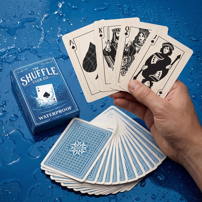 Shuffle Club Co Waterproof Playing Cards – 100% Plastic Poker Deck for Pool, Beach & Boat | Durable Washable Deck for Camping & Travel