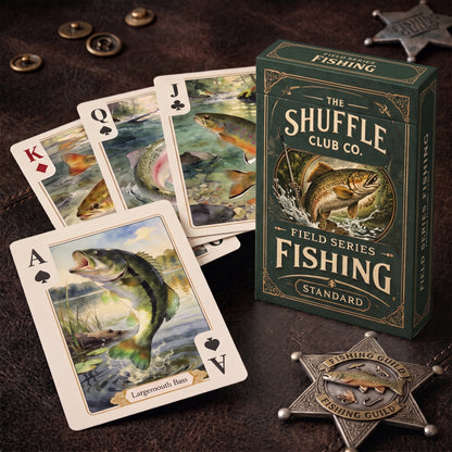 Shuffle Club Co Fishing Playing Cards – Angler & Fish Species Illustrated Deck | Poker Size Cards for Anglers & Outdoor Enthusiasts