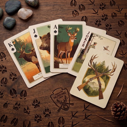 Shuffle Club Co Hunting Playing Cards – Big Game & Waterfowl Illustrated Deck | Poker Size Cards for Hunters & Outdoorsmen
