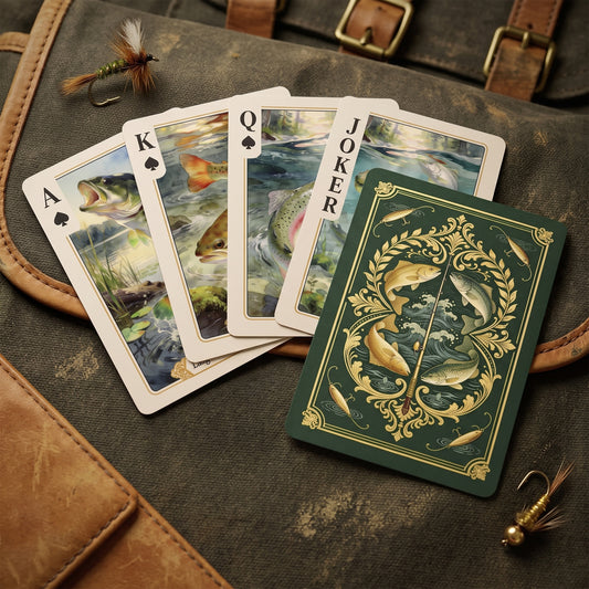 Fishing Playing Cards (12-Pack) – Angler & Fish Species Illustrated Card Deck
