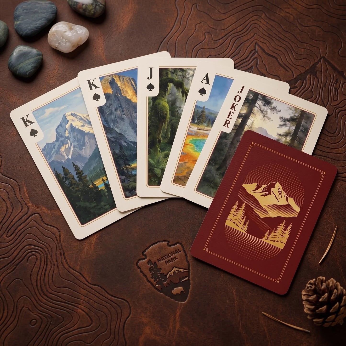 Shuffle Club Co National Parks Playing Cards – Illustrated America's Parks Deck | Poker Size Cards for Hikers, Campers & Nature Lovers