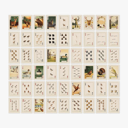 Shuffle Club Co Hunting Playing Cards – Big Game & Waterfowl Illustrated Deck | Poker Size Cards for Hunters & Outdoorsmen