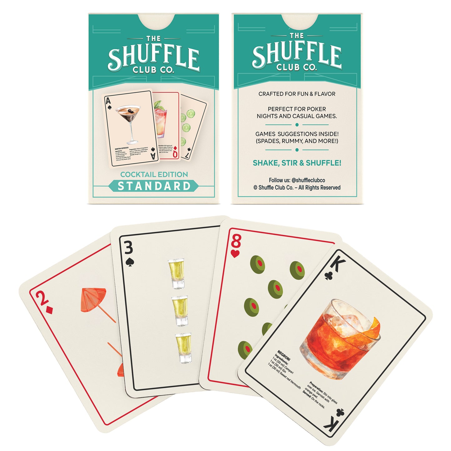 Cocktail Playing Cards – Classic Drinks, Bold Design