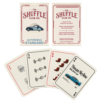 Auto Playing Cards – Classic Cars Deck with Retro Automotive Illustrations & Premium Stock