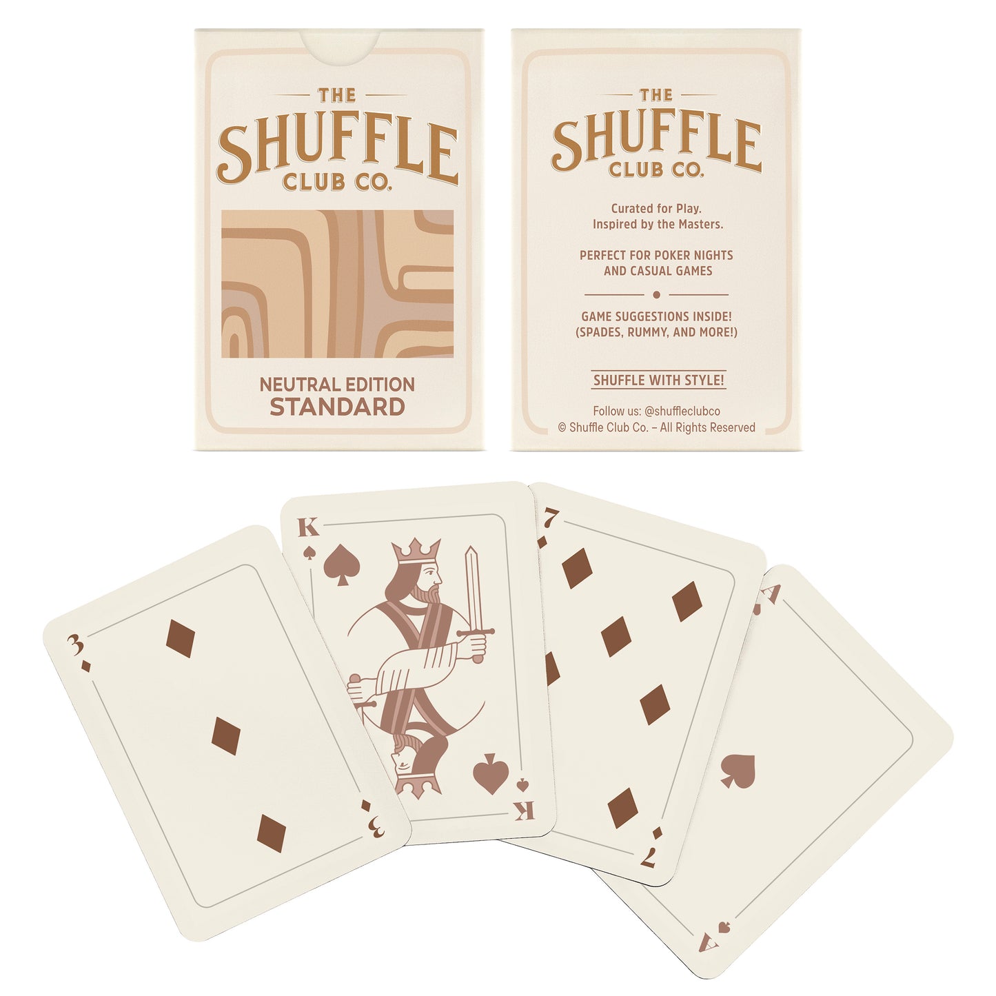 Neutral Playing Cards – Minimal Earth-Tone Deck with Clean Modern Design & Premium Stock