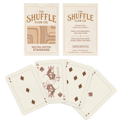 Neutral Playing Cards – Minimal Earth-Tone Deck with Clean Modern Design & Premium Stock