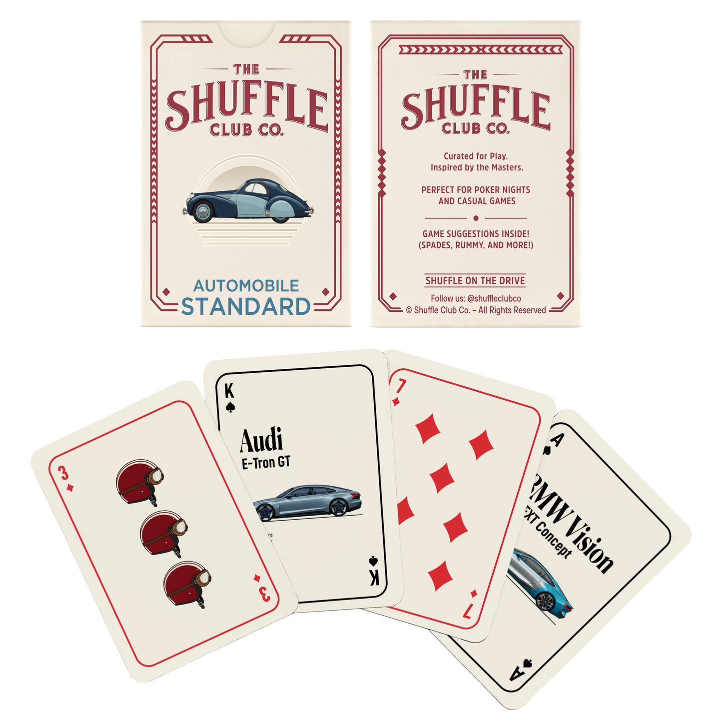 Auto Playing Cards – Classic Cars Deck with Retro Automotive Illustrations & Premium Stock