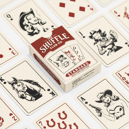Western Playing Cards – Vintage Cowboy Deck with Custom Western Art & Premium Stock
