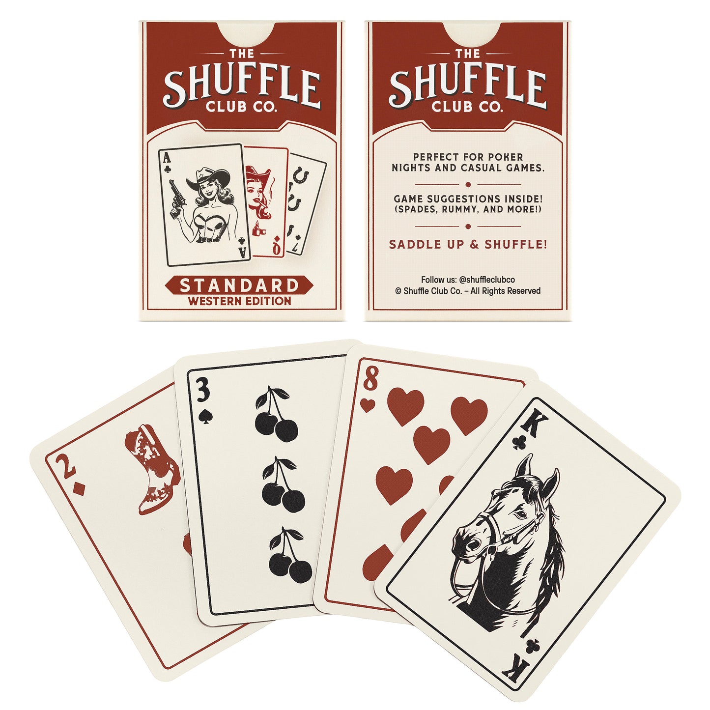 Western Playing Cards – Vintage Cowboy Deck with Custom Western Art & Premium Stock
