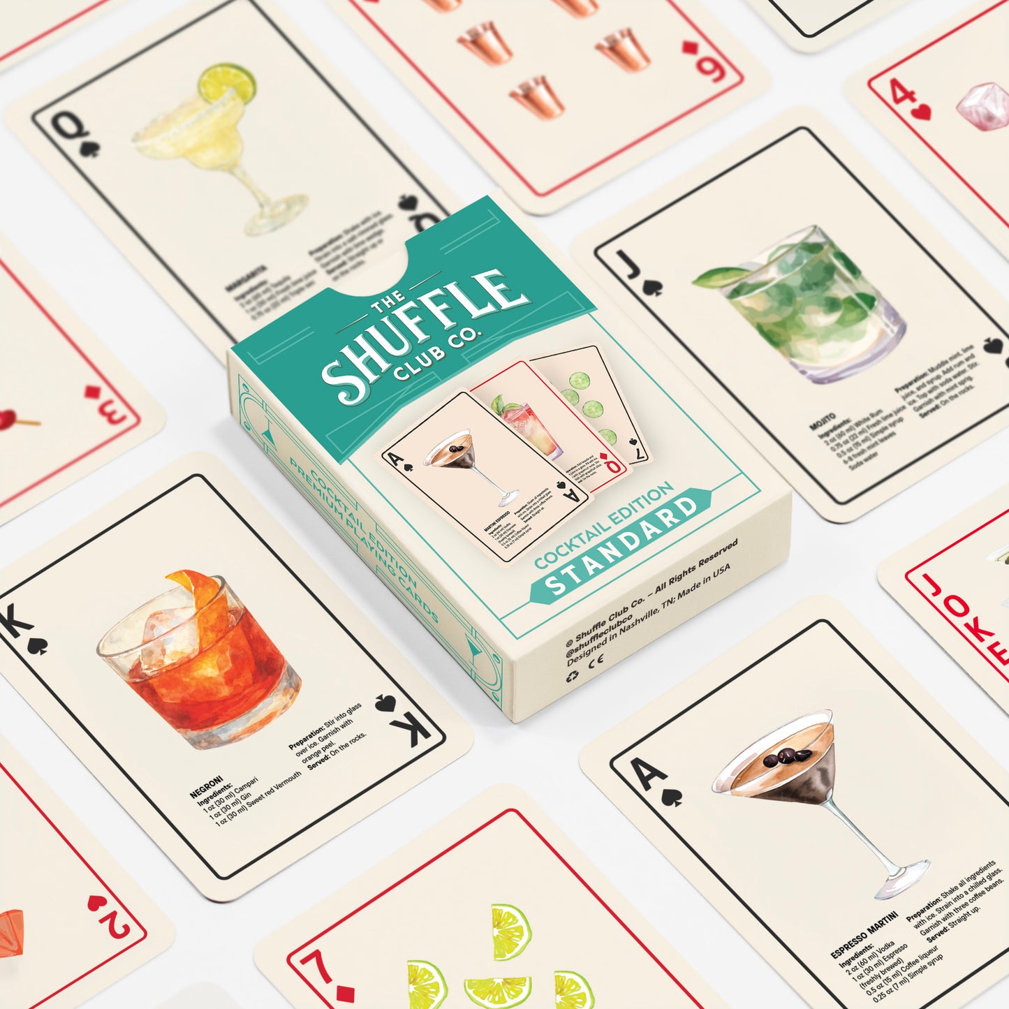 Cocktail Playing Cards – Classic Drinks, Bold Design