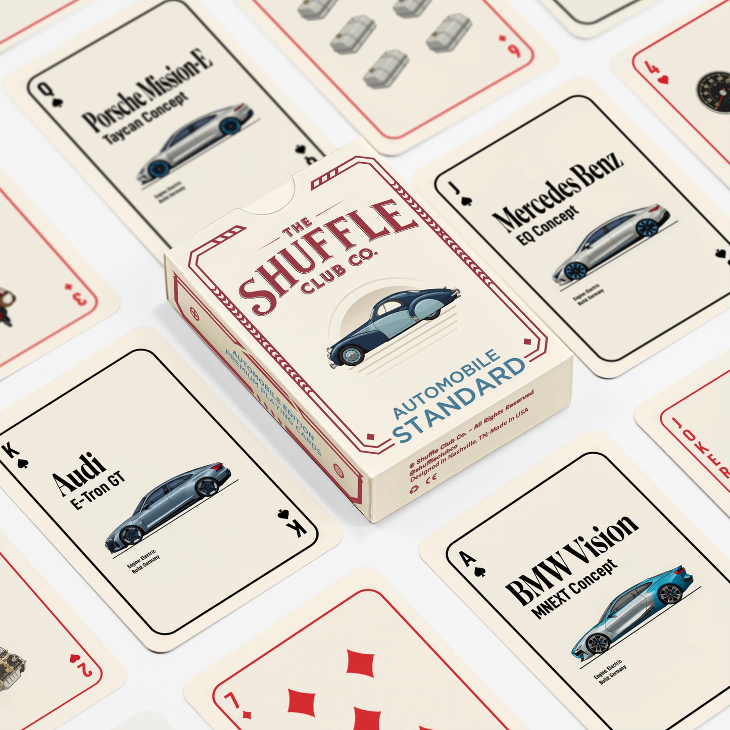 Auto Playing Cards – Classic Cars Deck with Retro Automotive Illustrations & Premium Stock