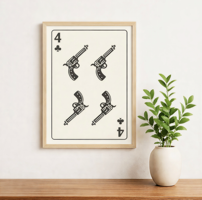 Shuffle Club Sheriff & Guns Western Poster – Black Guns, 8.5×11, Unframed