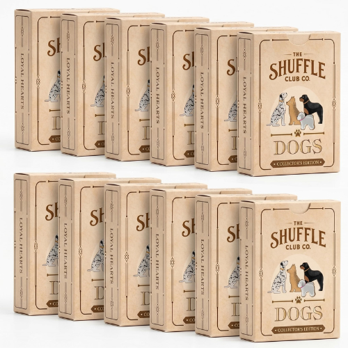 Shuffle Club Co Dog Playing Cards (12-Pack) – Illustrated Dog Breed Card Deck