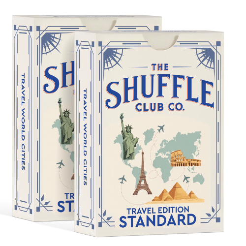 Shuffle Club Co Travel Playing Cards (2-Pack) – Hand-Illustrated World Landmark Deck