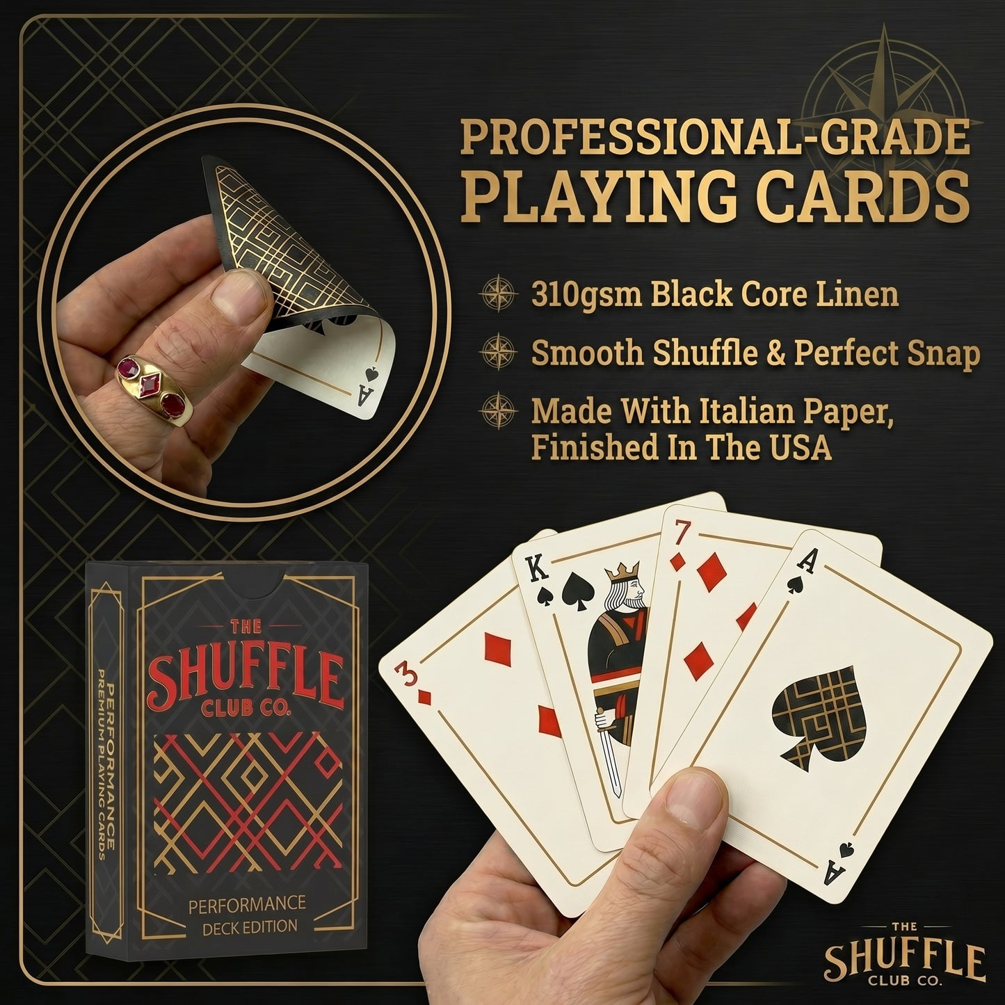 Jumbo Performance Playing Cards – Extra Large Bold Graphic Card Deck | Big Print Easy Read Cards for Seniors & Game Night | High Contrast Oversized Poker Playing Cards