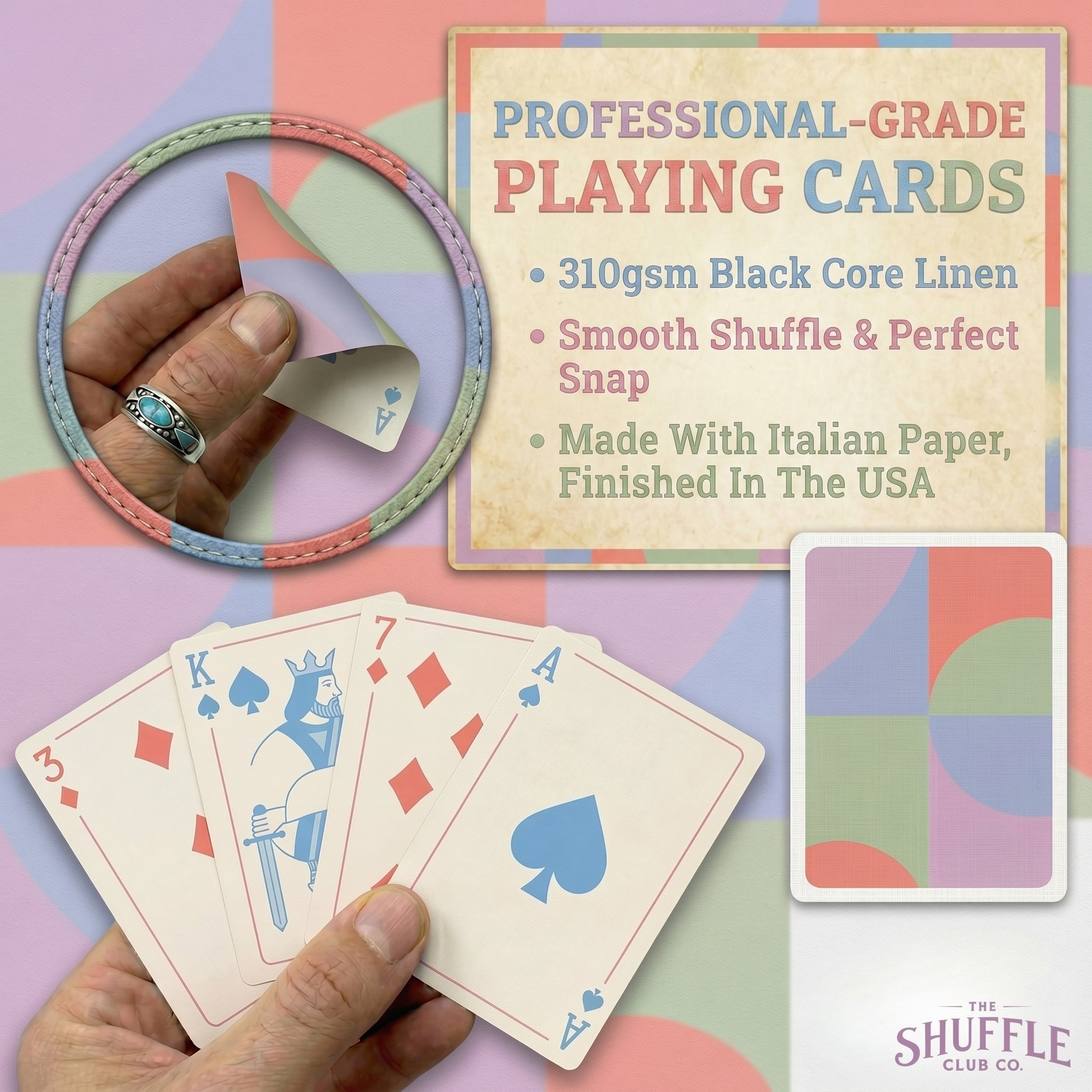Shuffle Club Jumbo Pastel large print playing cards view 2