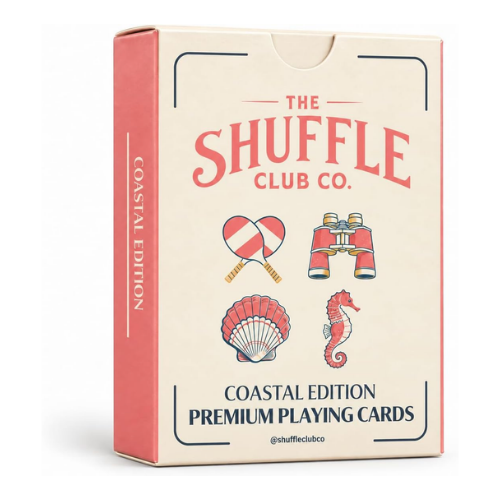 Shuffle Club Co. Coastal Edition Premium Playing Cards – Beach-Inspired Card Deck – Stylish Playing Cards for Porch Nights, Poolside Games, Family Game Nights & Everyday Play (Pack of 1)