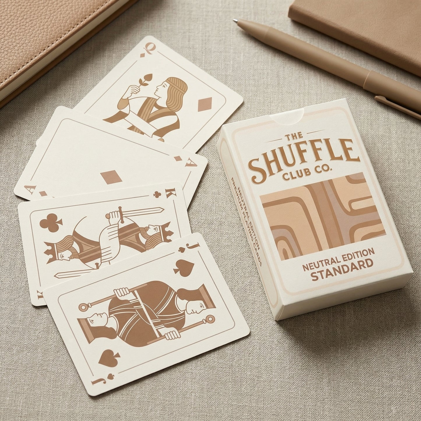 Jumbo Neutral Playing Cards – Extra Large Poker Size Deck with Big Print Indices | Easy Read Cards for Seniors & Low Vision Players | Classic Minimalist Design for Family Game Night