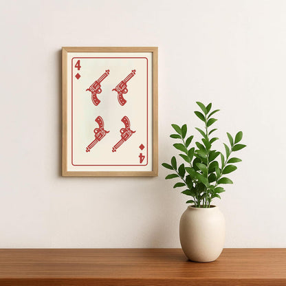 Shuffle Club Co. (Set of 4) - Sheriff & Guns Collection – Western Poster (8x10, Unframed)