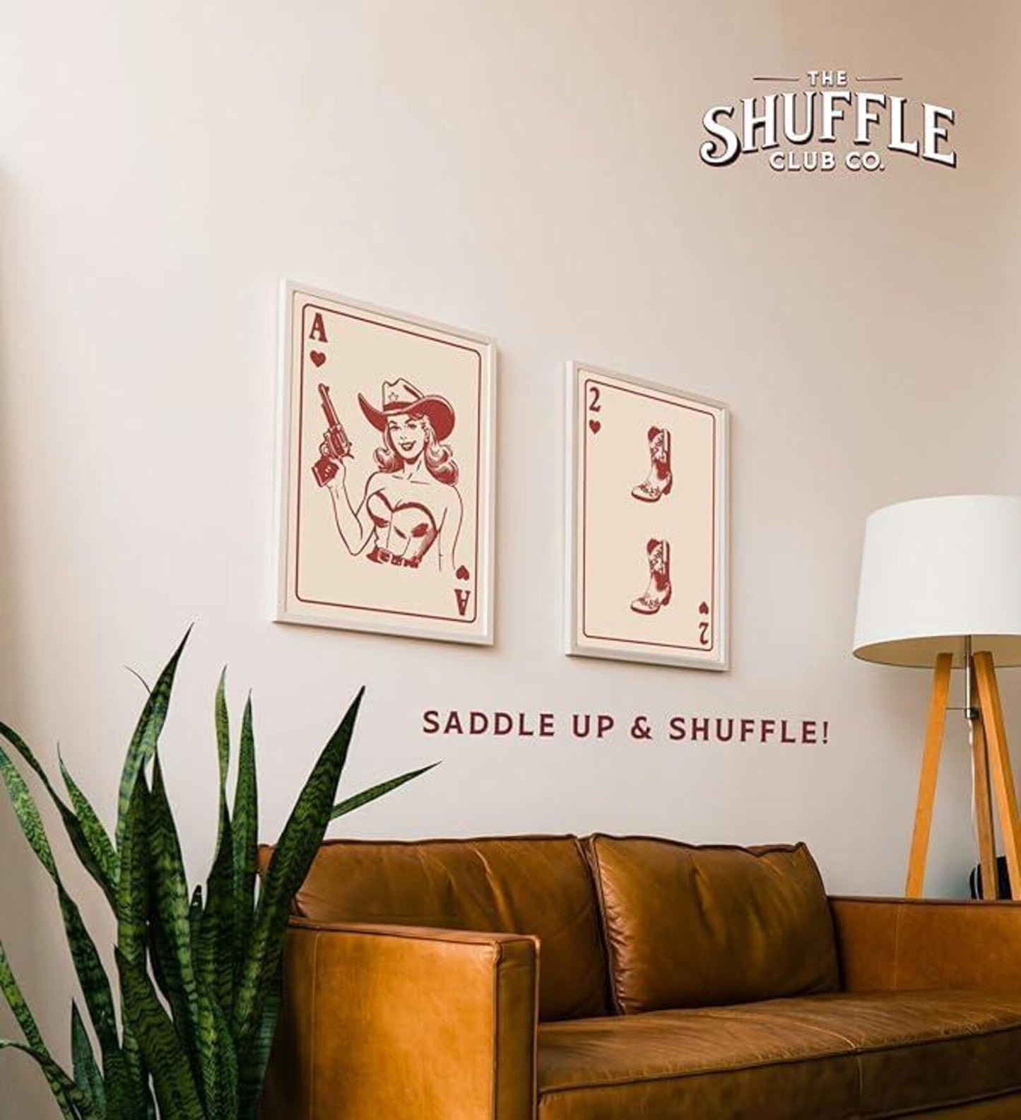 Western Art Prints Set of 4 – Vintage Playing Card Designs, Unframed (8x10)