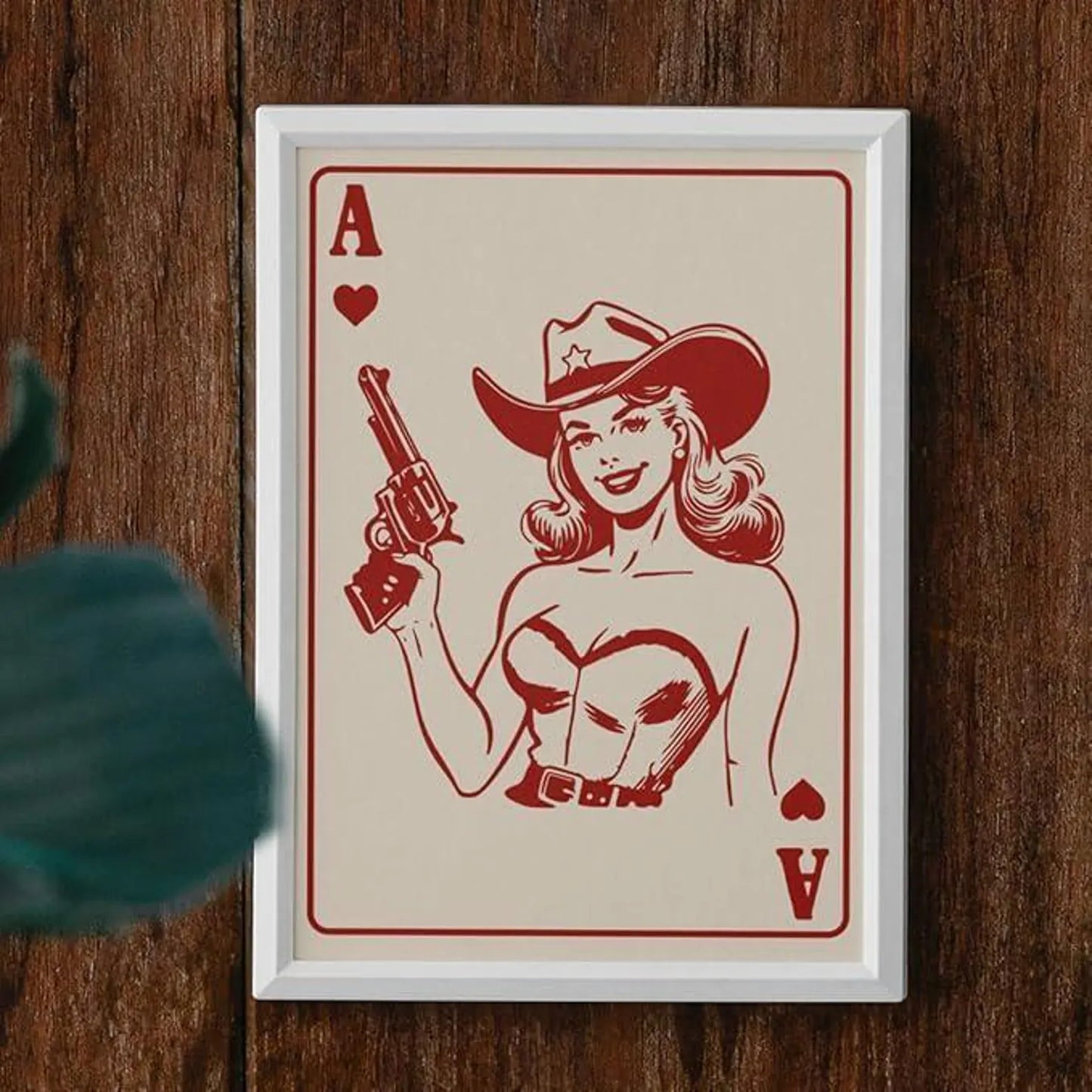 Western Art Prints Set of 4 – Vintage Playing Card Designs, Unframed (8x10)