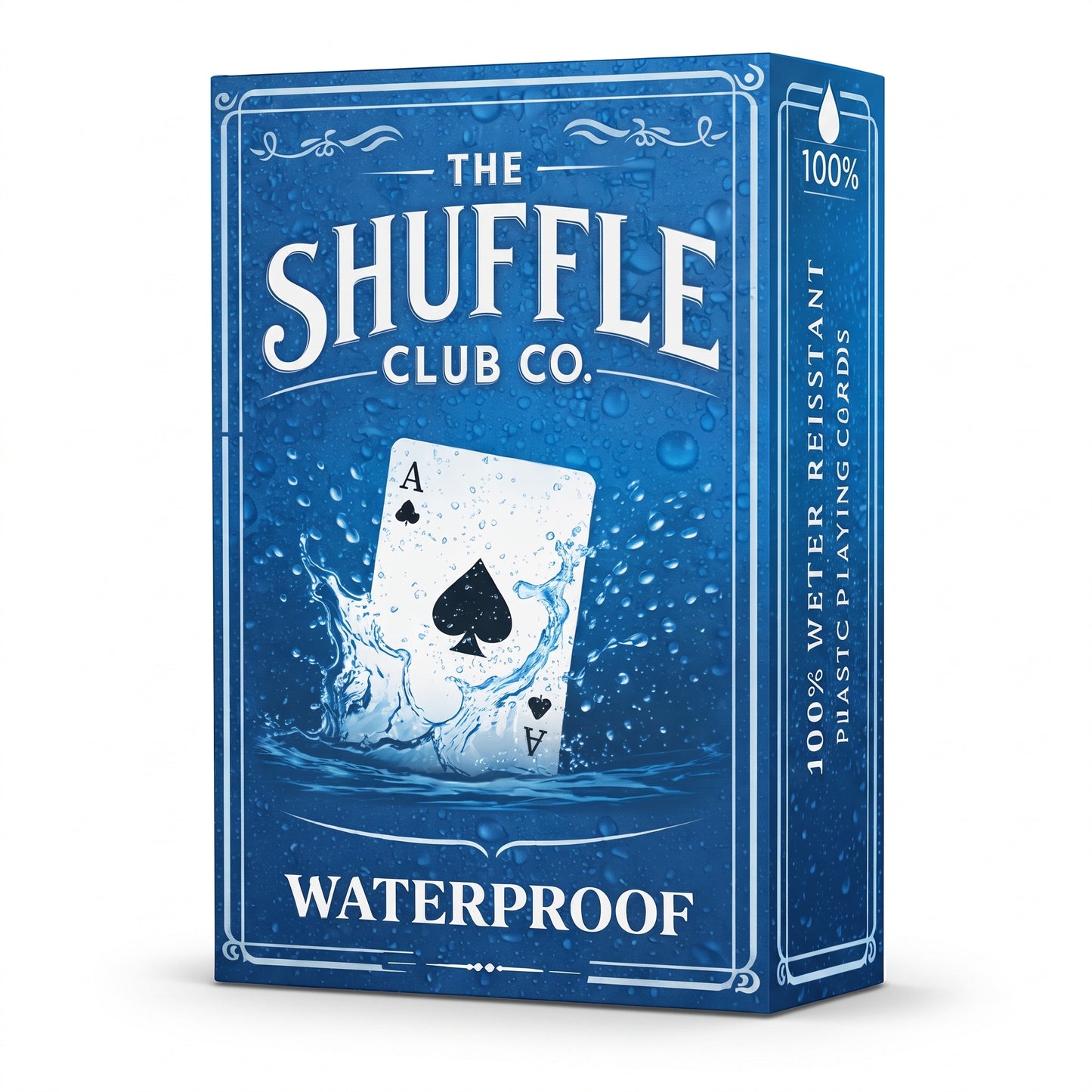 Shuffle Club Co Waterproof Playing Cards – 100% Plastic Poker Deck for Pool, Beach & Boat | Durable Washable Deck for Camping & Travel