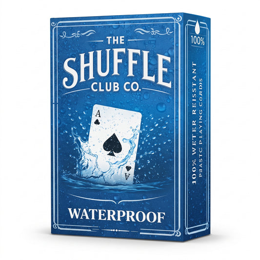 Shuffle Club Co Waterproof Playing Cards – 100% Plastic Poker Deck for Pool, Beach & Boat | Durable Washable Deck for Camping & Travel