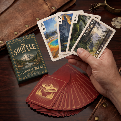 Shuffle Club Co National Parks Playing Cards – Illustrated America's Parks Deck | Poker Size Cards for Hikers, Campers & Nature Lovers