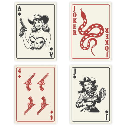 Shuffle Club Co. (Set of 4) - Sheriff & Guns Collection – Western Poster (8x10, Unframed)