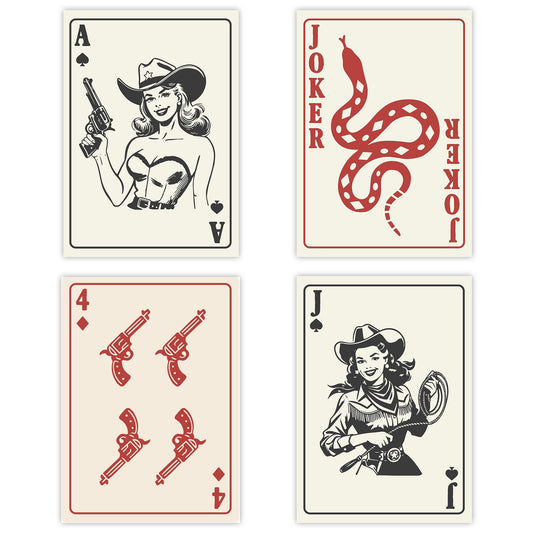 Shuffle Club Co. (Set of 4) - Sheriff & Guns Collection – Western Poster (8x10, Unframed)