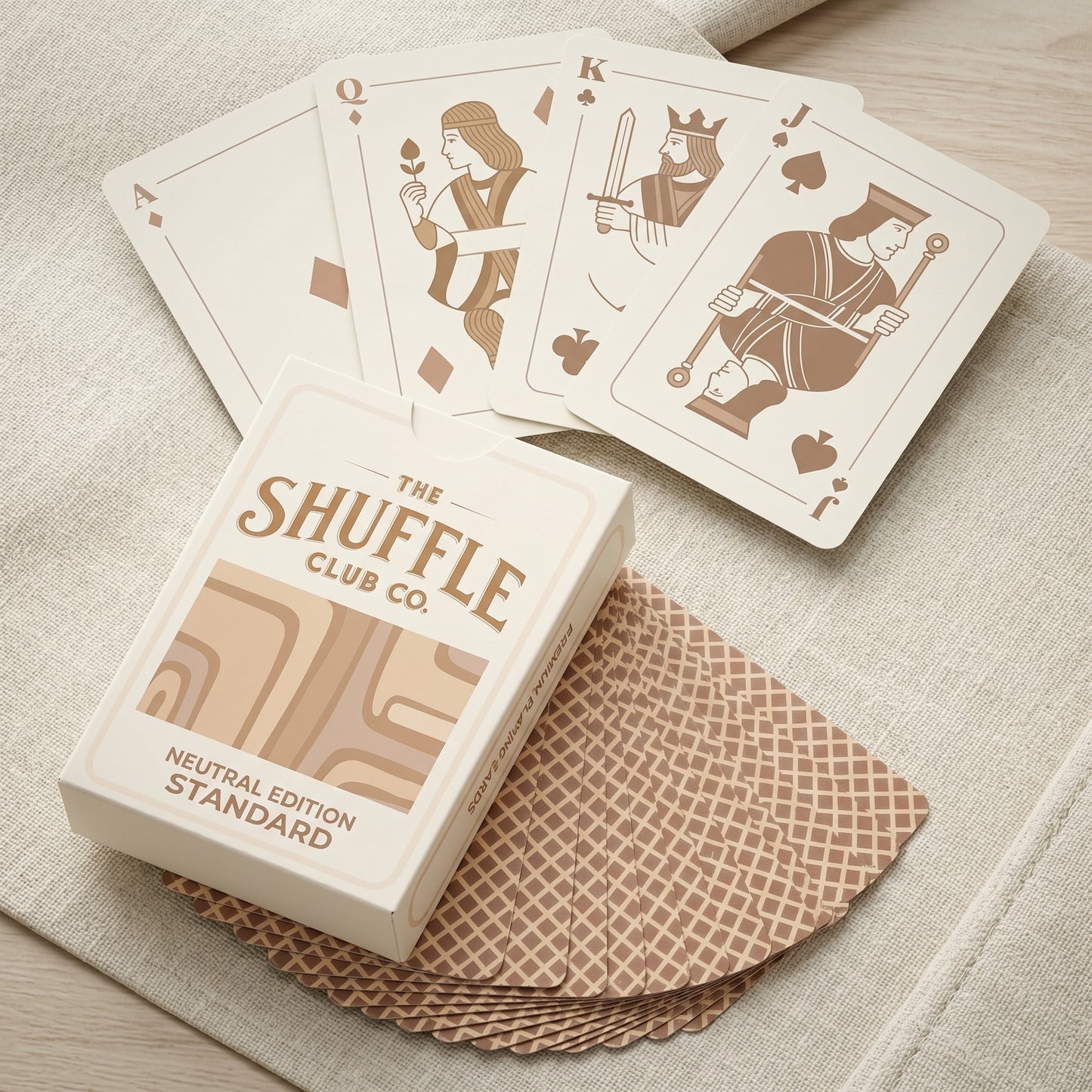 Jumbo Neutral Playing Cards – Extra Large Poker Size Deck with Big Print Indices | Easy Read Cards for Seniors & Low Vision Players | Classic Minimalist Design for Family Game Night
